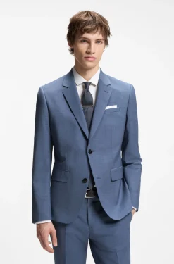 Zweiteiliger Slim-Fit Anzug aus Woll-Mix