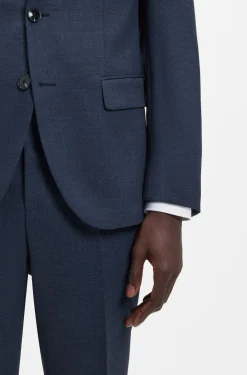 Zweiteiliger Slim-Fit Anzug aus elastischem Birdseye-Gewebe