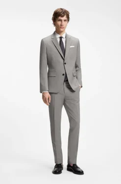 Zweiteiliger Slim-Fit Anzug aus Woll-Mix