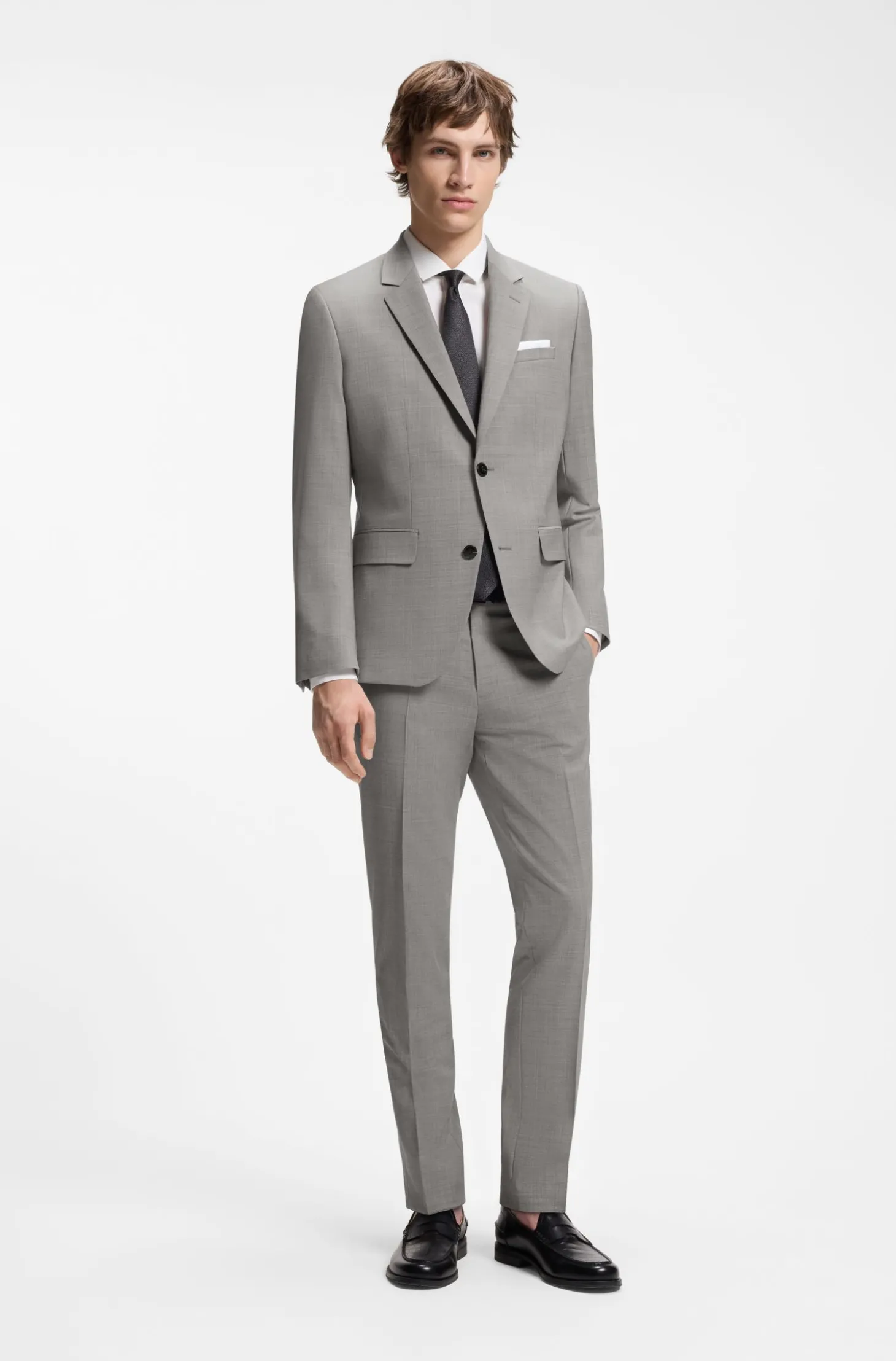 Zweiteiliger Slim-Fit Anzug aus Woll-Mix