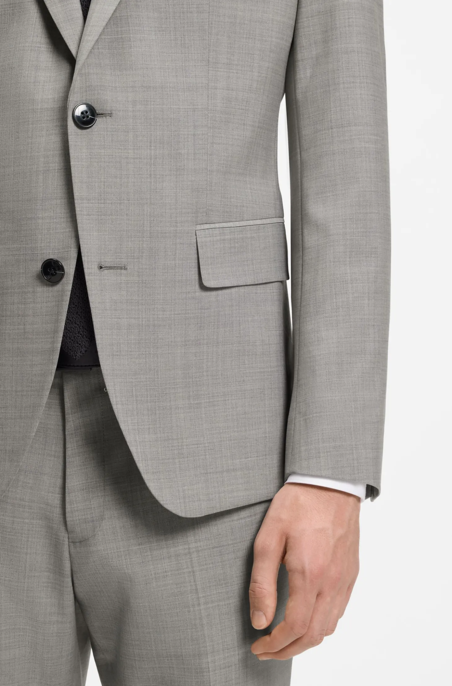 Zweiteiliger Slim-Fit Anzug aus Woll-Mix