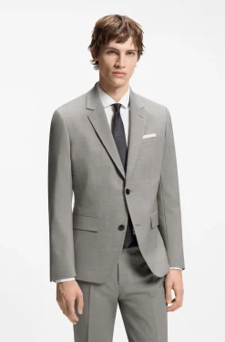 Zweiteiliger Slim-Fit Anzug aus Woll-Mix