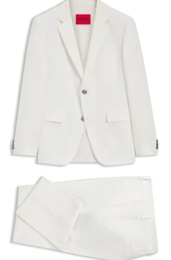 Zweiteiliger Slim-Fit Anzug aus Baumwolle und Leinen
