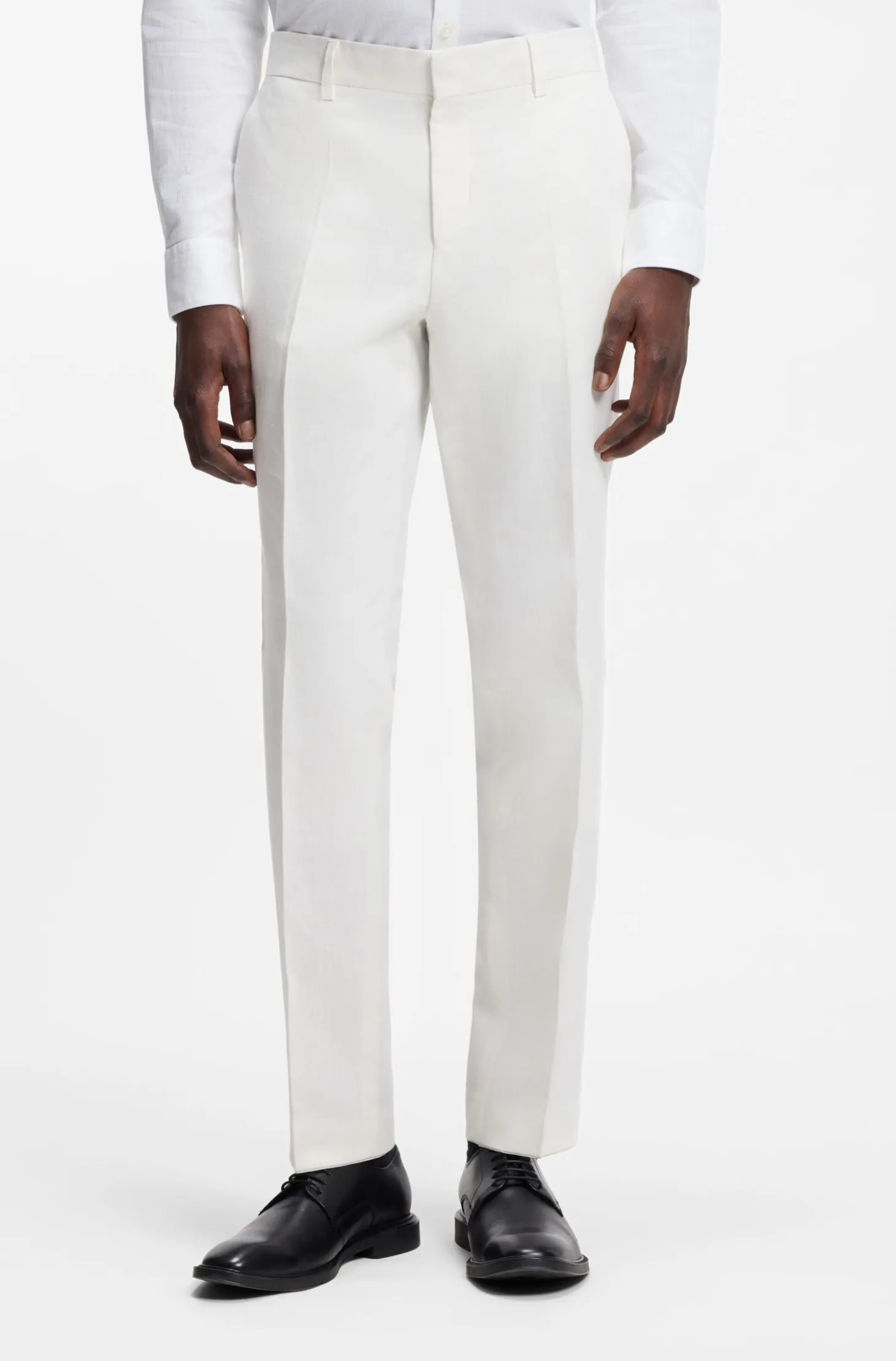 Zweiteiliger Slim-Fit Anzug aus Baumwolle und Leinen