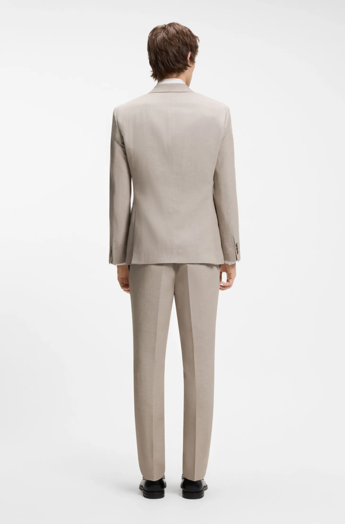 Zweiteiliger Slim-Fit Anzug aus Baumwolle und Leinen