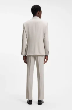 Zweiteiliger Slim-Fit Anzug aus waschbarem Stretch-Gewebe