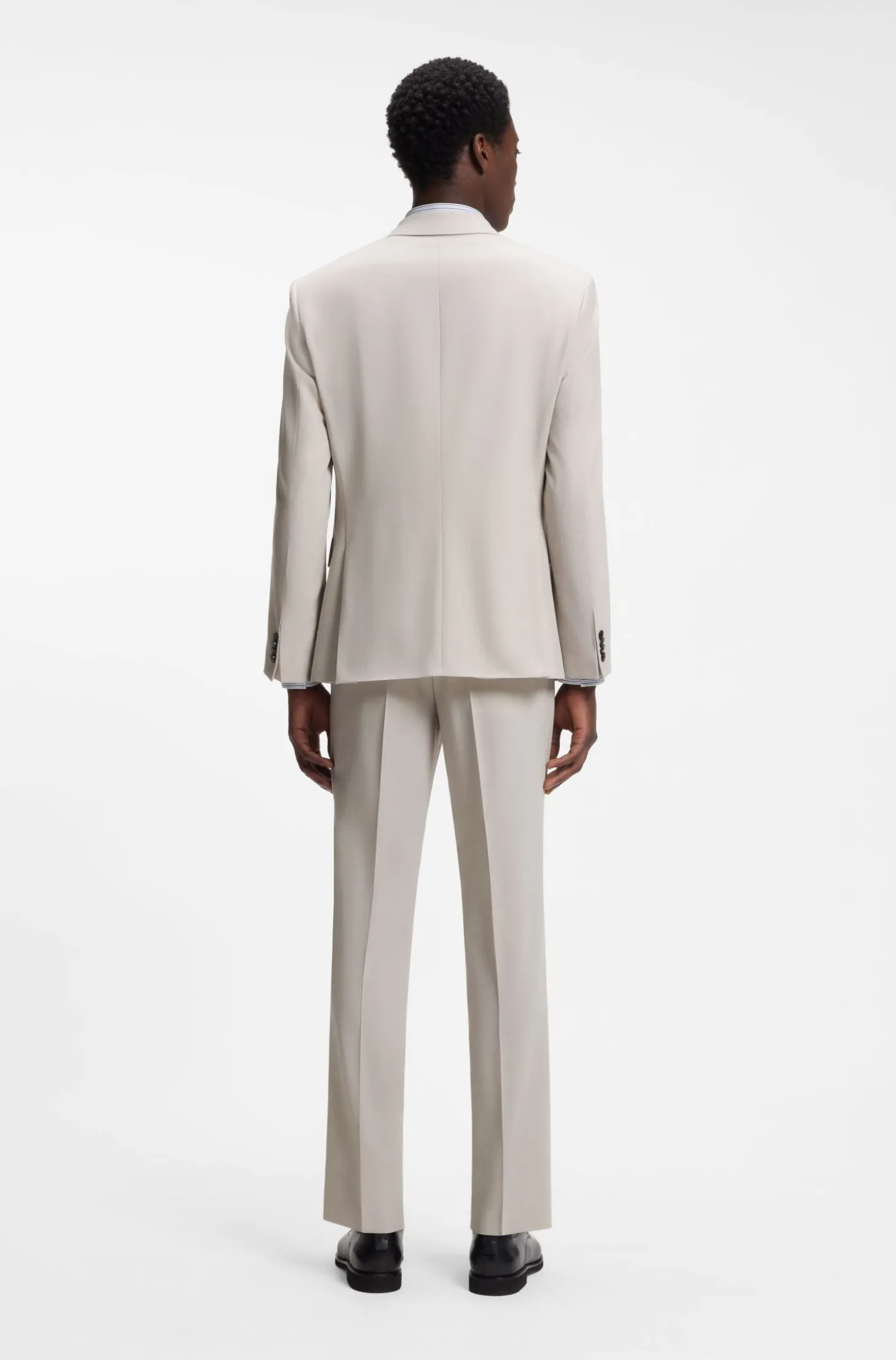 Zweiteiliger Slim-Fit Anzug aus waschbarem Stretch-Gewebe