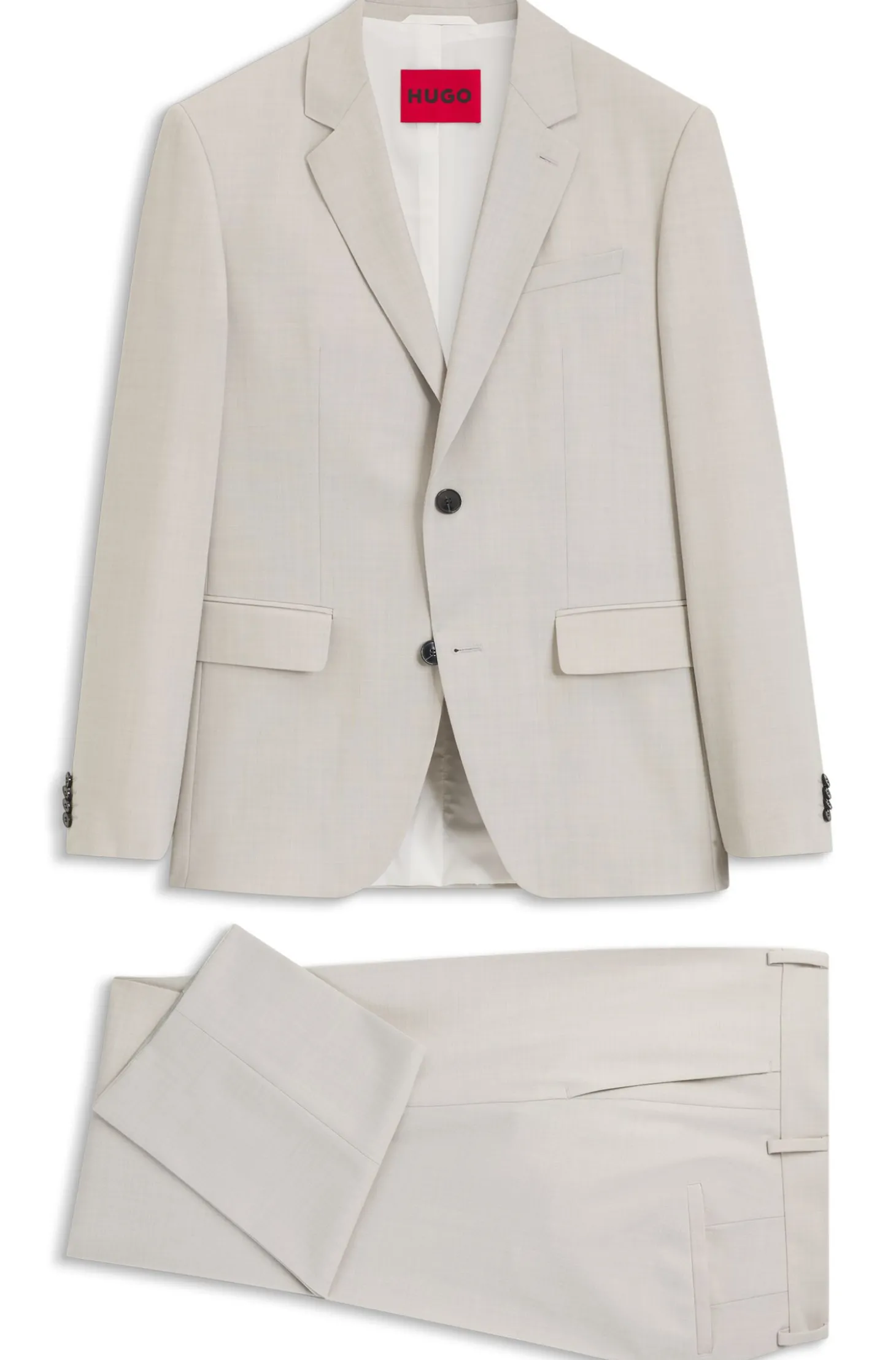 Zweiteiliger Slim-Fit Anzug aus waschbarem Stretch-Gewebe