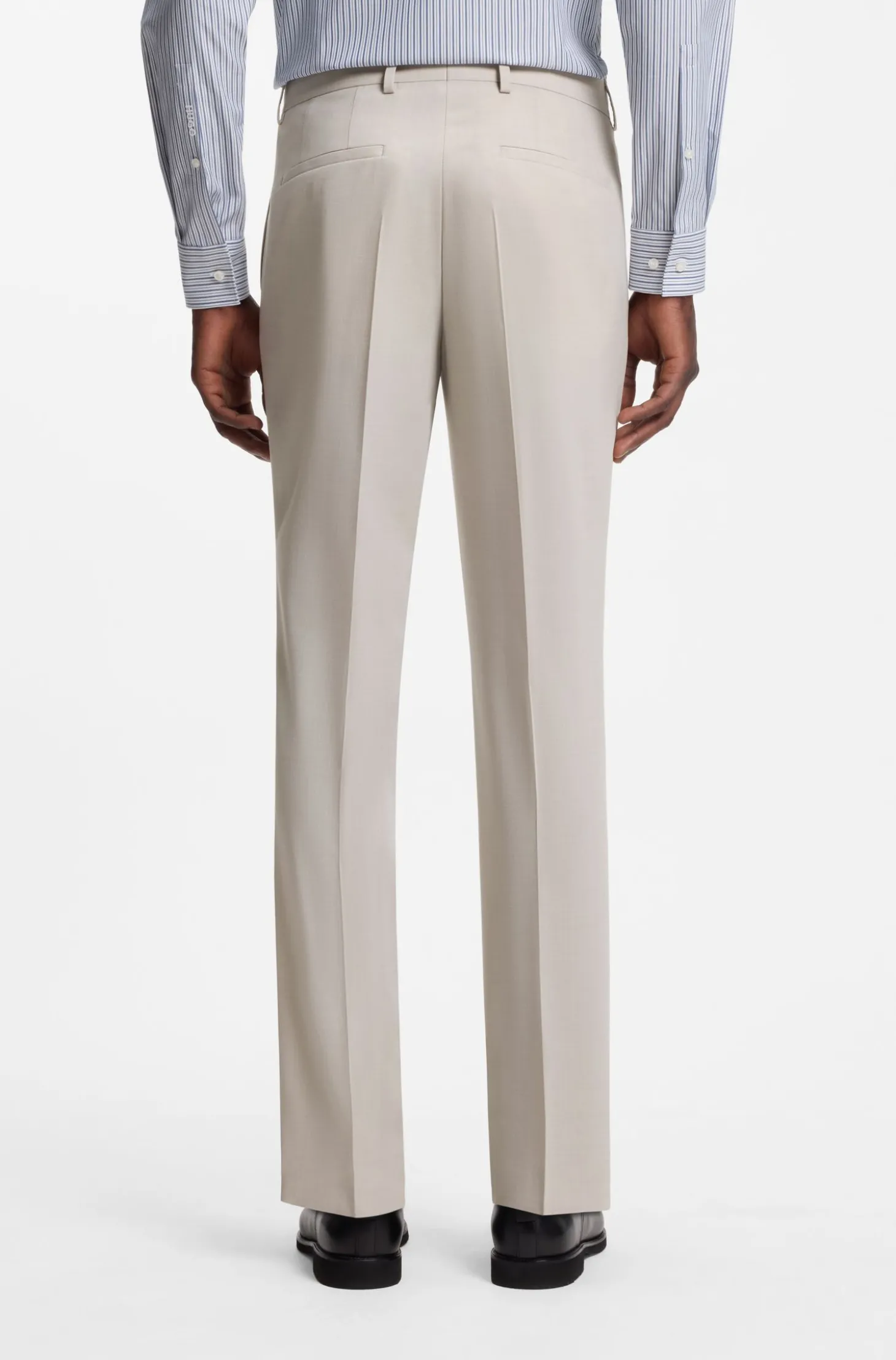 Zweiteiliger Slim-Fit Anzug aus waschbarem Stretch-Gewebe