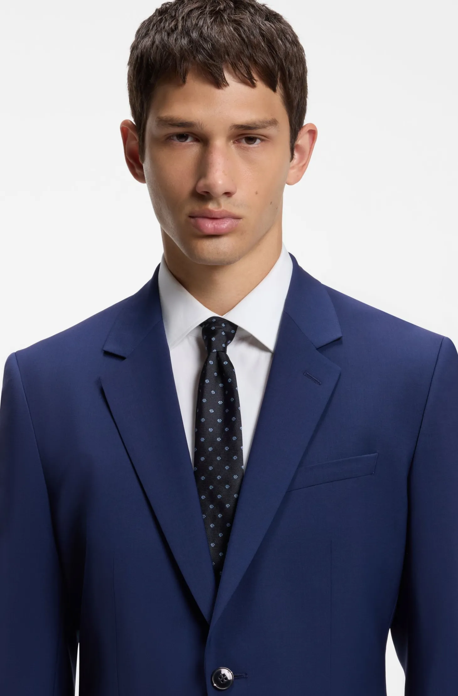 Zweiteiliger Slim-Fit Anzug aus Woll-Mix