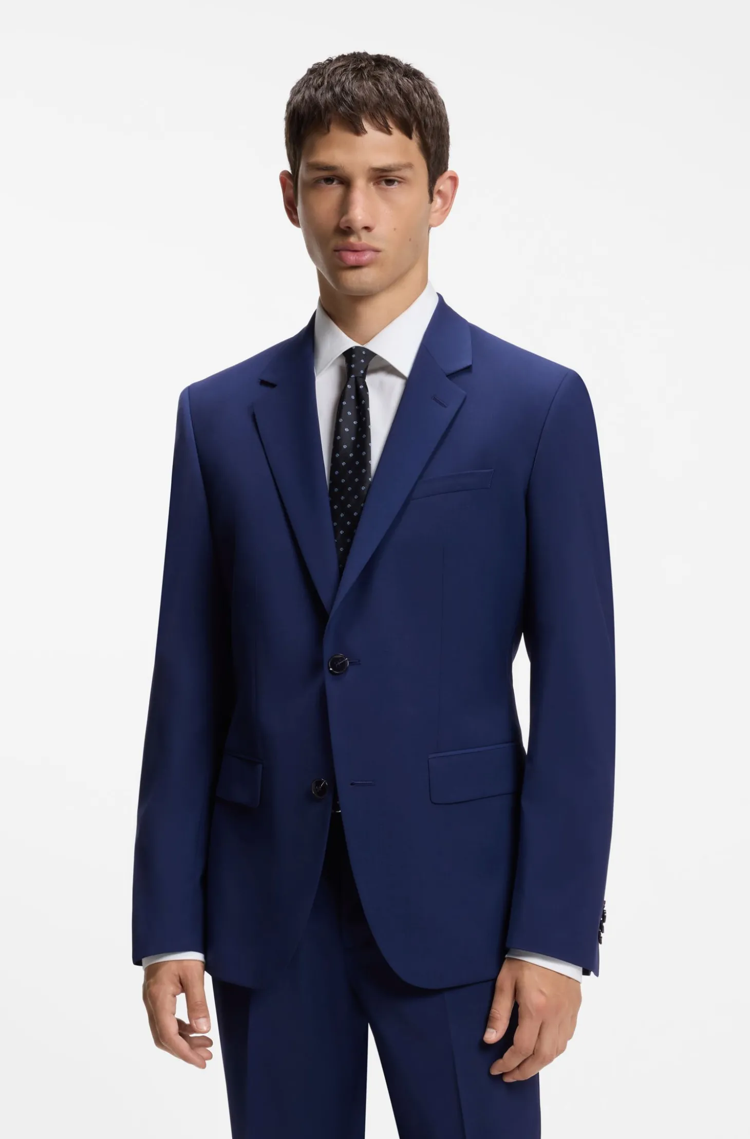 Zweiteiliger Slim-Fit Anzug aus Woll-Mix