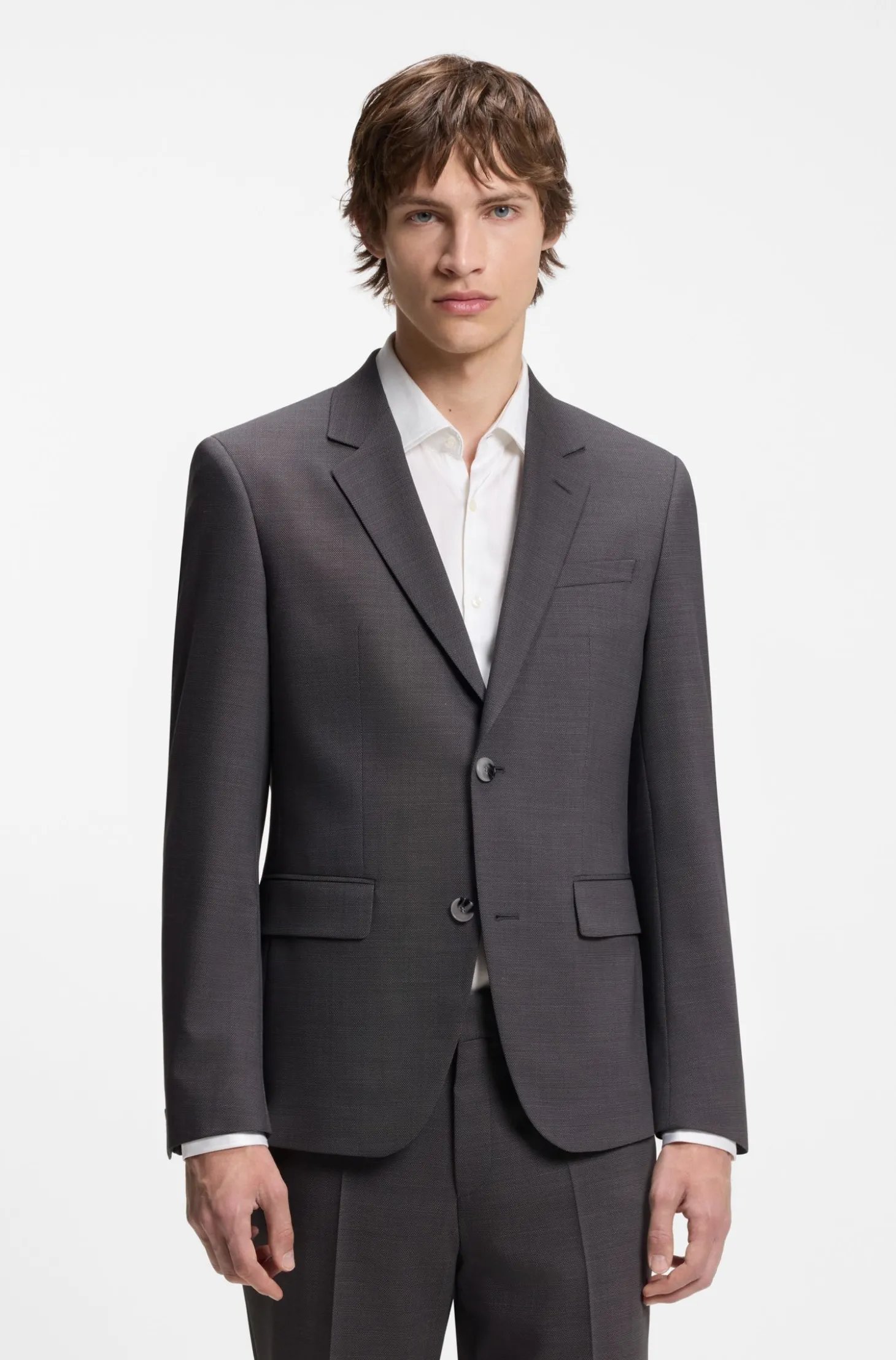 Zweiteiliger Slim-Fit Anzug aus Performance-Stretch-Twill