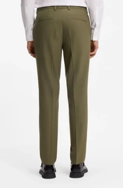 Zweiteiliger Slim-Fit Popeline-Anzug aus Woll-Mix
