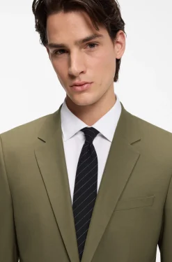 Zweiteiliger Slim-Fit Popeline-Anzug aus Woll-Mix
